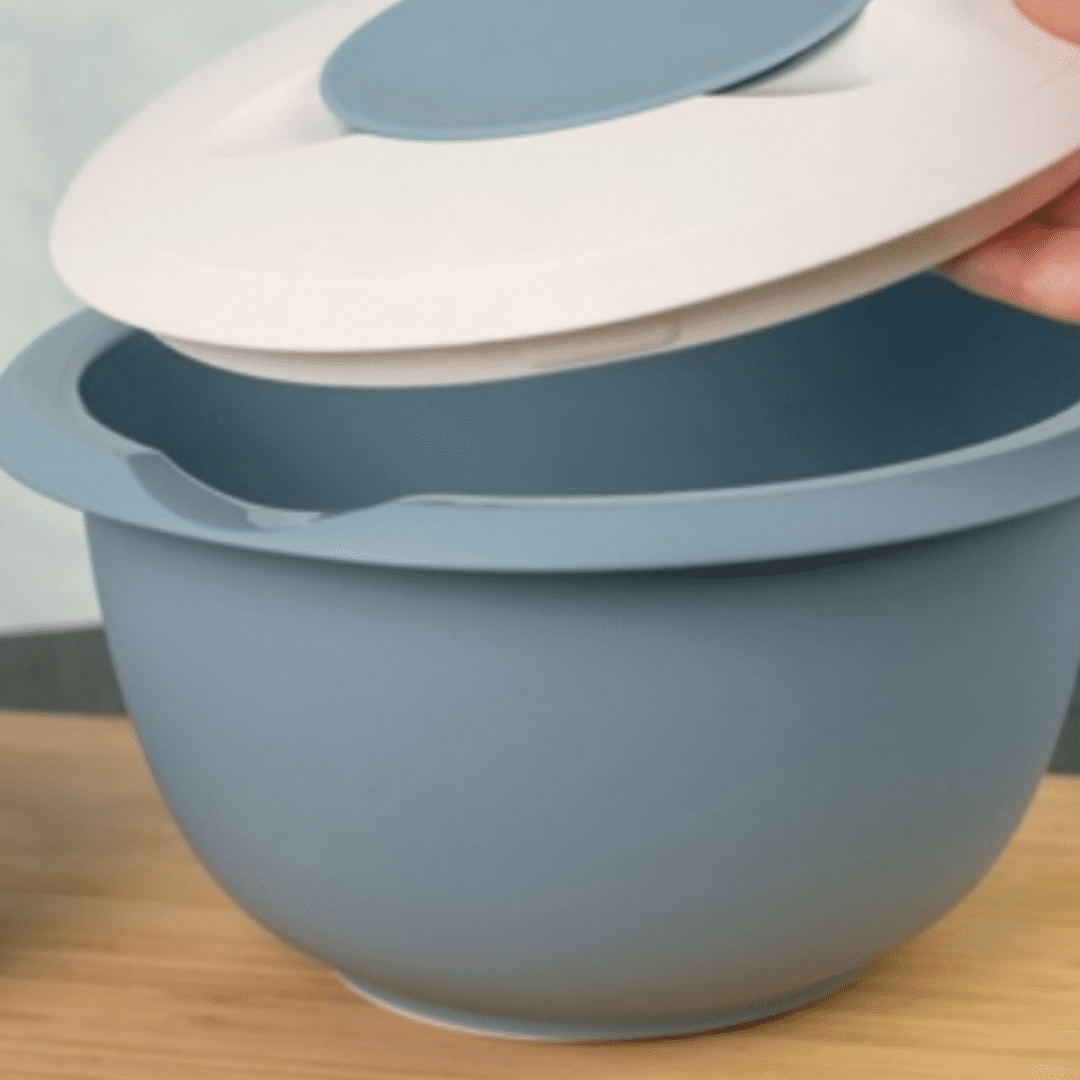Bökunarskál með loki 2,5L blá/hvít