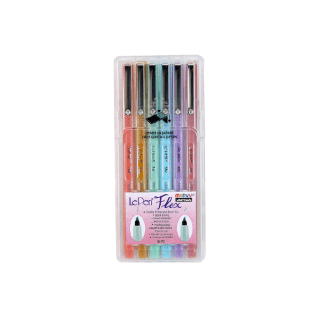 Le Pen Flex 6 í pakka – Pastel