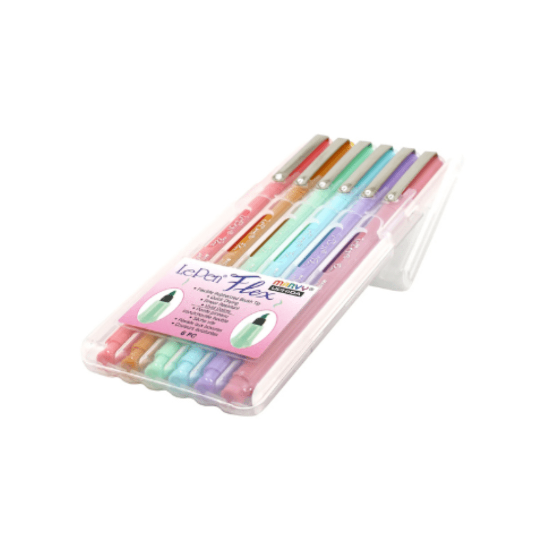 Le Pen Flex 6 í pakka – Pastel