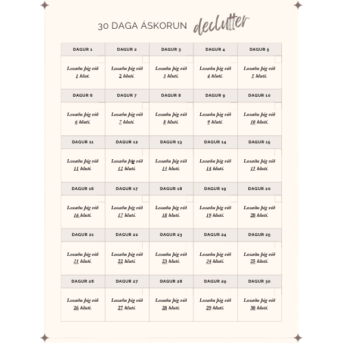 Declutter áskorun - Skjal