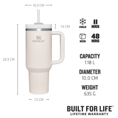 Stanley Quencher – 1,18L Rose Quartz + FRÍTT FLIP LOK
