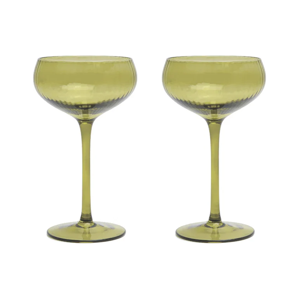 Lou kampavínsskálar 2 stk – Olive